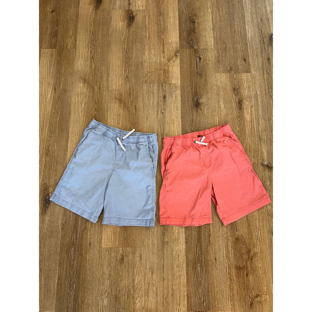 Primary Coastal Chino Shorts Kids 14 Blue Orange Cotton Blend Drawstring Set